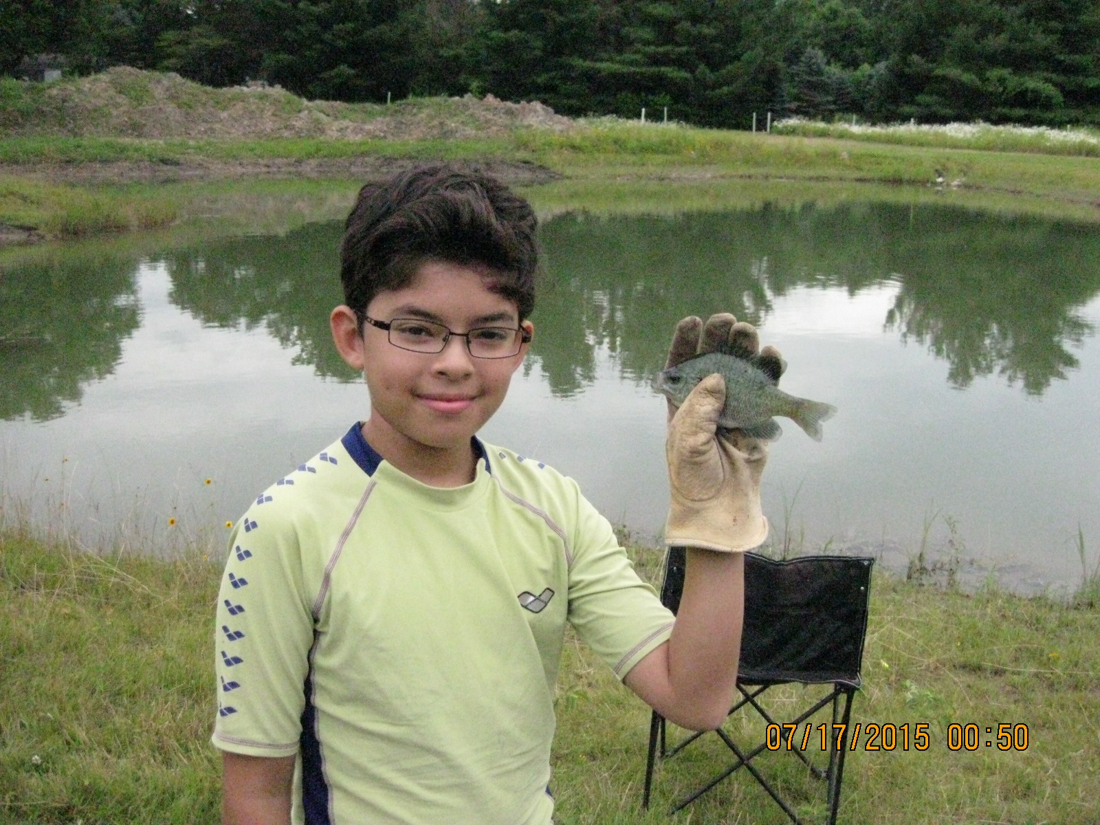 Attached picture Ethans first fish.JPG